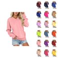 thumbnail image 1 of Women's V Neck Sweatshirt, Soft Long Sleeve Casual Pullover with Pockets, Oversized Loose Fit Comfortable Winter Top for Fall and Daily Wear, 1 of 5