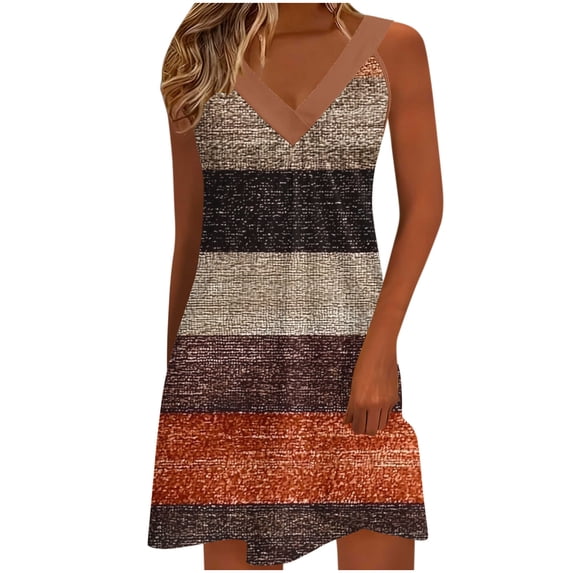 Women's V Neck Floral Dress Stretch Slip Sundress 2026 Summer Dresses for Women Casual Sleeveless Beach Vacation Clothes Flowy Midi Outfit