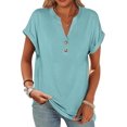 thumbnail image 1 of Chroia V-Neck Loose 3/4 Sleeve Blouse, Women's, 1 of 6