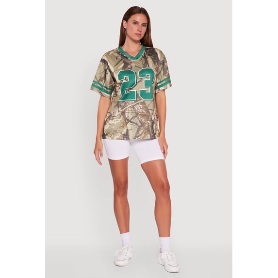 Women's V-Neck Hunter Camo 23 Graphic Jersey