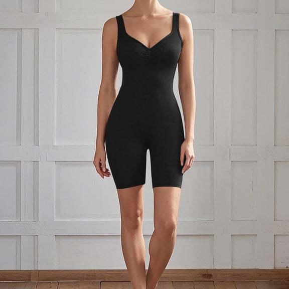 Women's V Neck Jumpsuit Seamless Jumpsuit Short Tight Lift Yoga Wear Sexy Pants Romper Shorts Elegant Jumpsuits for Women Wedding Outfits Baggy Overalls for Women Jumpsuit Dress Rainbow Jumpsuit Women