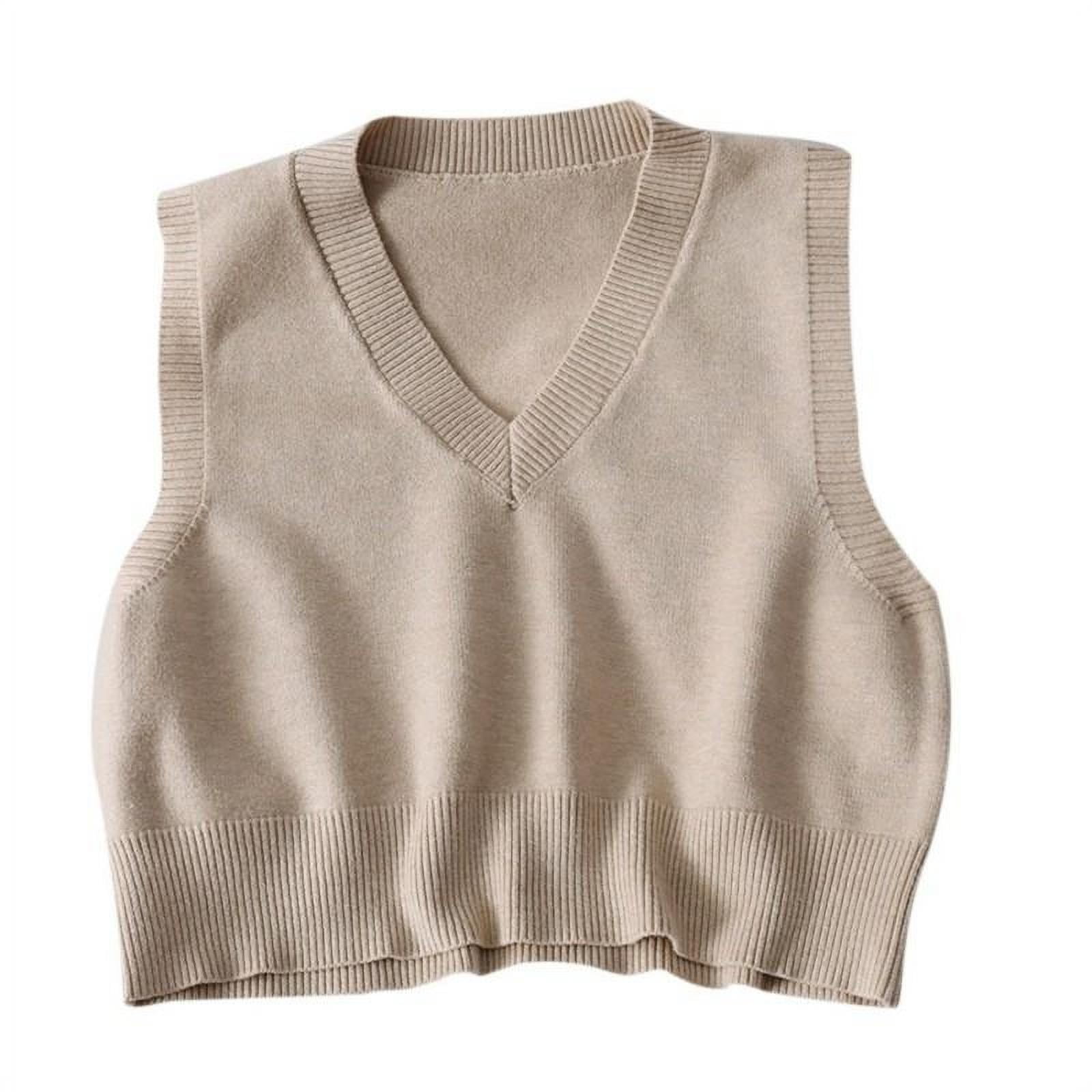 Tutorutor Womens Summer Sleeveless V Neck Sweater Vest Fall Knitted Loose  Cami Tank Tops Apricot at  Women's Clothing store