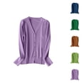thumbnail image 1 of White Open Front Women's Cardigan Summer Cover Up Casual Cardigans Women's V Neck Knitted Cardigan Sweater Long Sleeve Spring Autumn 2024 Fashion Lightweight Layering Top, 1 of 2