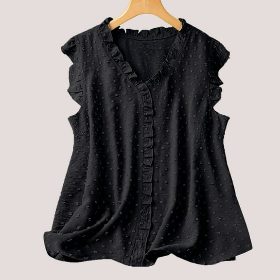 Women's V-Neck Lace Trim Tank Top Sleeveless Casual Blouse Summer Layering Piece