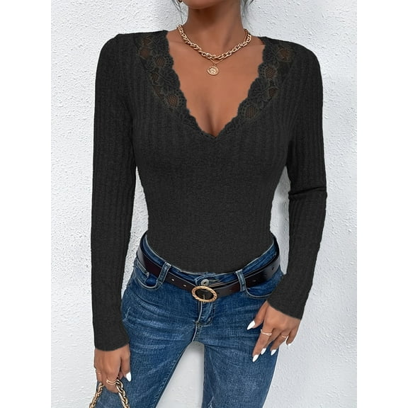 Women's V Neck Long Sleeve Blouses - Dressy Casual Tunic Tops for Versatile Styling