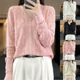 thumbnail image 1 of Women's V-Neck Long Sleeve Loose Fit Sweater Tops S Knits Solid Color Soft Comfortable Casual Daily Wear Loungewear Travel Outfits Fashion Essential Gift for Women | CSEONE,White XL, 1 of 6
