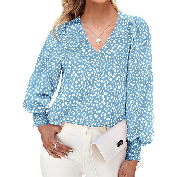 Women's V Neck Long Sleeve Shirt Tops Casual Office Work T-Shirt Blouse