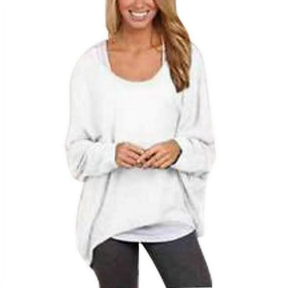 Women's V Neck Long Sleeve Waffle Knit Top Off Shoulder Oversized Pullover Sweater