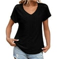 thumbnail image 1 of Women's V Neck Loose Top Temperament Commuting Short Sleeved T Shirt, 1 of 2