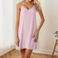 thumbnail image 1 of Women's V Neck Nightgown with Built-in Bra Comfortable Summer Sleep Dress Soft Strap, 1 of 8