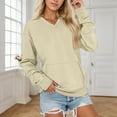 thumbnail image 1 of Women's V Neck Pullover Sweatshirt Soft Fleece Long Sleeve Casual Tops For Daily Wear And Sports Comfortable Loose Fit Winter Clothing, 1 of 5