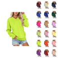 thumbnail image 1 of Women's V Neck Pullover Sweatshirt, Soft Long Sleeve, Oversized Comfy with Pockets, Loose Fit Fall Winter Tops, 1 of 5