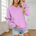 thumbnail image 1 of Women's V Neck Pullover Sweatshirt Soft Long Sleeve Casual Tops For Daily Wear And Sports Comfortable Loose Fit Winter Clothing With Pockets Women Small Sweatshirt Junior Girls Hoodie Long Soft, 1 of 4