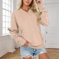 thumbnail image 1 of Women's V Neck Pullover Sweatshirt Soft Long Sleeve Casual Tops For Daily Wear And Sports Comfortable Loose Fit Winter Clothing With Pockets Women Small Sweatshirt Years Eve Sweater Clothes Women, 1 of 4