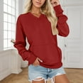thumbnail image 1 of Women's V Neck Pullover Sweatshirt Soft Long Sleeve Casual Tops For Daily Wear And Sports Comfortable Loose Fit Winter Clothing With Pockets Years Eve Sweater Womens Fashion Tops Winter Womens Dress, 1 of 4