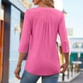 thumbnail image 1 of Women's V Neck Ruffle Detail T Shirt Casual Sleeve Top for Summer Outdoor Home Wear with Jeans Or Pants Casual T Shirt for Women Women Athletic T Shirts Medium Women Shirt Women T Shirt Long, 1 of 5