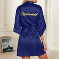thumbnail image 1 of Women's V-Neck Satin Robe Elegant Kimono for Bride Bridesmaid Wedding Party Soft Bathrobe with Gold Glitter Homewear, 1 of 6