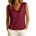 thumbnail image 1 of Women's V Neck Sequin Sleeveless Tank Top Sparkly Glitter Blouse Party Club Night Out Shiny Vest Top S-2XL Red, 1 of 4