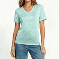 thumbnail image 1 of Women's V-Neck Short Sleeve T-Shirt, Basic Everyday Workout Tee for Women, Women's Green,Size S-2XL, 1 of 7