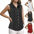 thumbnail image 1 of Women's V-Neck Sleeveless Button Up Shirt Blouse Tops Solid Color Casual Business Work Office Vacation Outfits Fashion Essential Gift for Ladies | Aestivo,Black L, 1 of 9