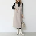 thumbnail image 1 of Women's V Neck Sleeveless Knitted Solid Long Sweater Dress With Pockets Slim Fit Sweater for Women Short Sweater Dress Cowl Neck Sweater Dress Trendy Dresses Long Sleeve Sweater Dresses for Women, 1 of 2