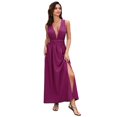 thumbnail image 1 of Women's V Neck Sleeveless Slit Flowy Loose Dress, 1 of 5