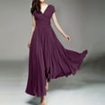 thumbnail image 1 of Women's V Neck Solid Color Short Sleeve Chiffon Waist Closing Evening Dress Vs Sleepwear Women Women plus Oversized Shirts Nightshirts Sleepwear Women Summer Nightgown Womens 5x Nightgowns Sleep Shirt, 1 of 4