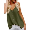 thumbnail image 1 of Women’s V Neck Spaghetti Shoulder Strap Sleeveless Tank Tops Casual Loose Sleeveless Blouse Cami Shirts, 1 of 4