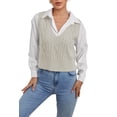 thumbnail image 1 of Women V-Neck Sweater Pullover Cable Knit Vest Sleeveless Vest Pullover, 1 of 5