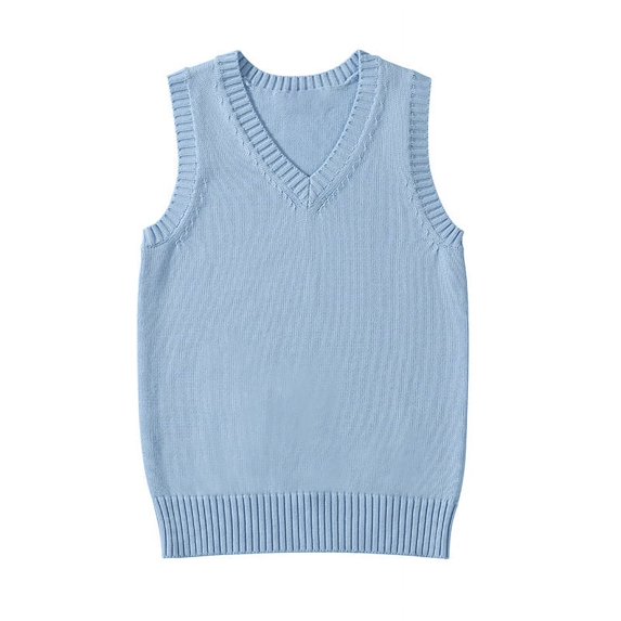 Women's V-Neck Sweater Vest in Premium Knit Fabric, Sleeveless Pullover Tank Top for School Uniforms & Professional Wear - Solid Colors Available