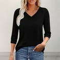 thumbnail image 1 of Women's V Neck Sweater Wool Blend Lightweight Soft Pullover Long Sleeve Tops Business Casual Fall Outfits 2025 Trendy Black S-Xxl, 1 of 9