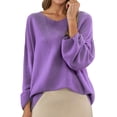 thumbnail image 1 of Women's V Neck Sweaters Lightweight Long Sleeve Solid Color Knitted Pullover Tops Casual Wear Stretchy Comfy Soft Basic Elegant Blouses, 1 of 4