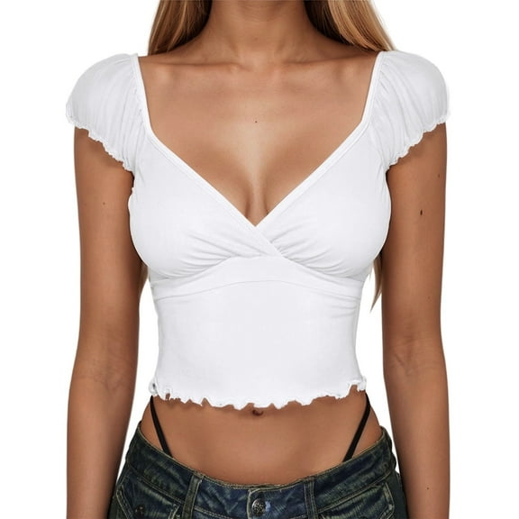 Women's V Neck T Shirt Casual Short Sleeve Top Basic Solid Color Tee For Daily Wear Comfortable Stretchy Soft Fabric All Season Outfit