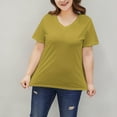 thumbnail image 1 of Women's V-Neck T-Shirt, Cotton Casual Short Sleeve Top, Regular Fit Basic Tee for Everyday Wear, 1 of 4