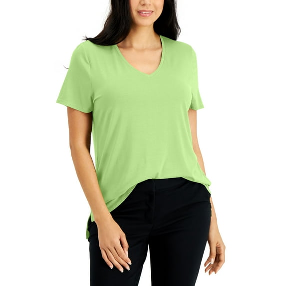 Women's V-Neck T-Shirt Sky Green XL