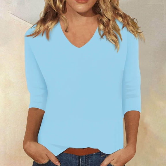 Women's V Neck T-Shirt Soft Breathable Summer Casual Basic Tee Comfortable Stretch Fit Lightweight Top