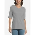 thumbnail image 1 of Women's V Neck T Shirts Basic Summer Tees Casual Half Sleeve Tops, 1 of 4