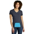 thumbnail image 1 of Women's V-Neck Tee in Navy With a Pocket That Holds a Mini-Towel (Included) to Remove Sweat. Choose Your Pocket Color From a Variety of Color Options., 1 of 7