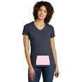 thumbnail image 1 of Women's V-Neck Tee in Navy With a Pocket That Holds a Mini-Towel (Included) to Remove Sweat. Choose Your Pocket Color From a Variety of Color Options., 1 of 6