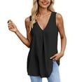 thumbnail image 1 of Women's V-Neck Tee with Sleeveless Dressy Casual Shirts 2026 Spring Summer Tank Tops, 1 of 8