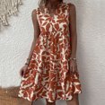 thumbnail image 1 of Women's V-Neck Tiered Boho Mini Dress – Versatile Sleeveless Summer Swing Tunic in Sizes S-XL, Chic Floral Print Vacation Beach Wear for Women, 1 of 6