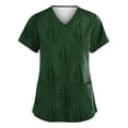 thumbnail image 1 of Women's V-Neck Tree Pattern Short Sleeve Blouse Soft, Breathable Fabric for Casual Wear, 1 of 3