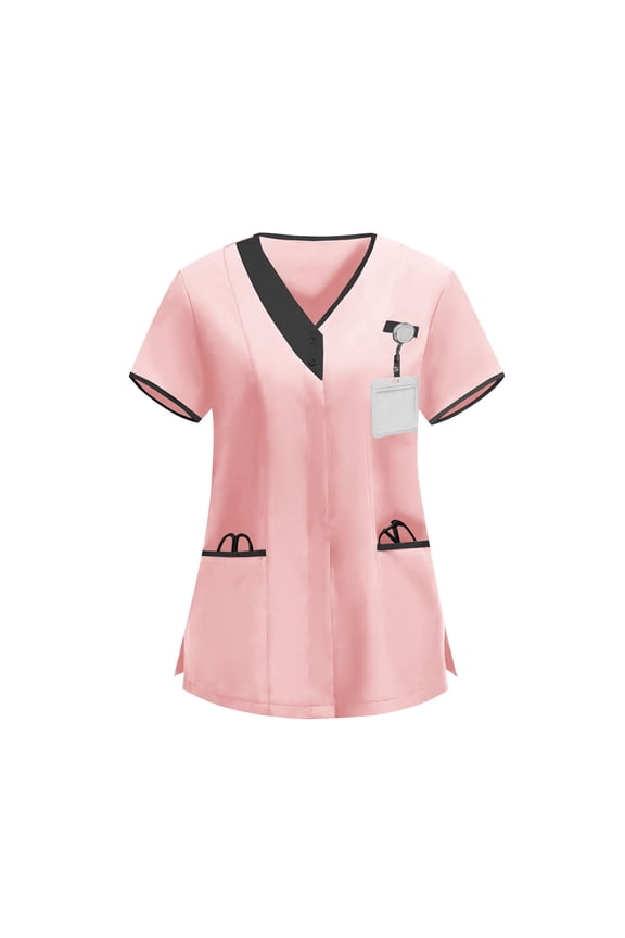 Women's V-Neck Tunic Uniform for Healthcare Professionals and Caregivers