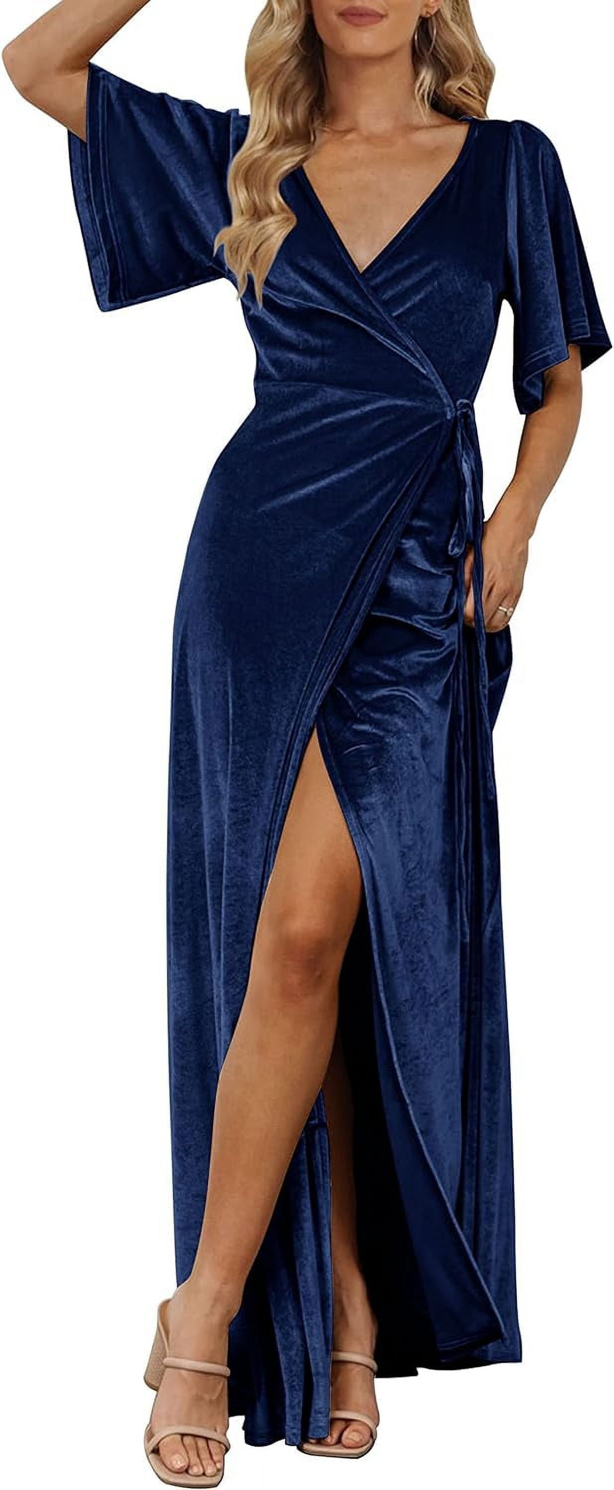 Plus Size Nasty Gal Navy Dress Blue Velvet Wrap Dress Nordstrom Velvet Dress  Navy Blue Velvet
