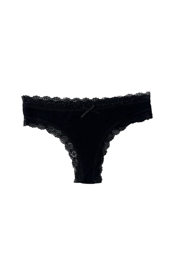 Women's V-Shape Lace Thong 2025 T-Back Wavy Edge Cotton Underwear Sheer High Waist Sexy Lingerie Panties Breathable Comfort Cheeky Fit