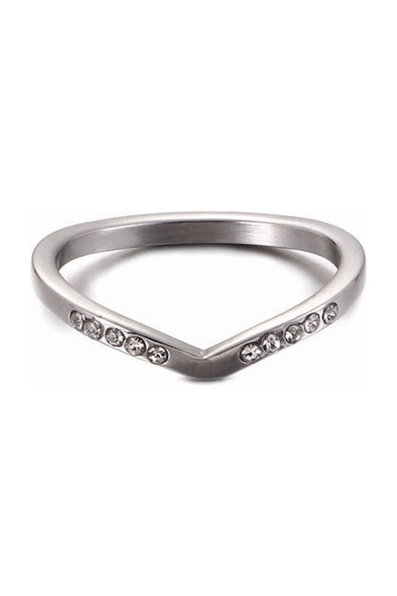 Women's V Shaped Ring Stainless Steel Women Ring European Fashion Ring American Fashion Ring Personality Ring Jewelry Gift for Her Black Blue Gold Rose Gold Silver