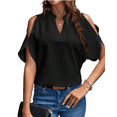 thumbnail image 1 of Women's V-neck Temperament Fashion Strapless Sleeve Top, 1 of 3