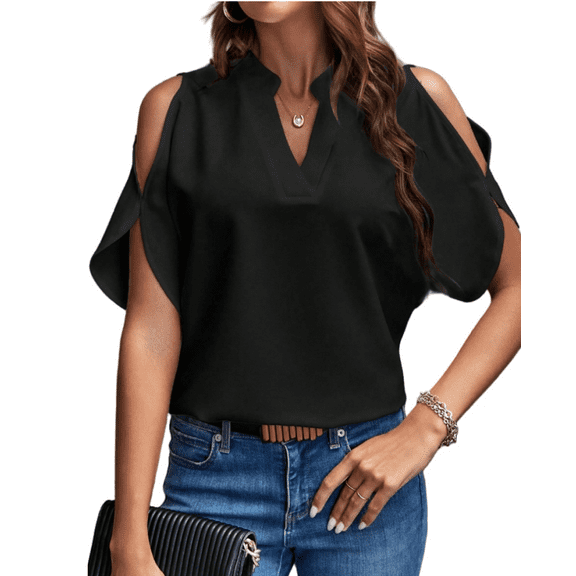 Women's V-neck Temperament Fashion Strapless Sleeve Top
