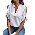 thumbnail image 1 of Women's V-neck Temperament Fashion Strapless Sleeve Top, 1 of 4