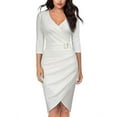 thumbnail image 1 of Women's V-neck Three-Quarter Sleeve V-neck Office Dinner Party Sexy Tight Dress, 1 of 2